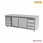Preview: Arbeitsschrank mit Aufkantung 3+3 Schubladen 1800x700x850mm