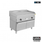 Preview: Gas-Braadplaten 650 SERIES glad roestvrij staal met buisbrenner