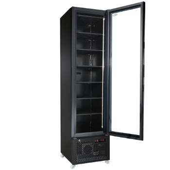 Preview: Tiefkühlschrank 1 Glastür Schwarz Nap-250F | Combisteel 7455.1930
