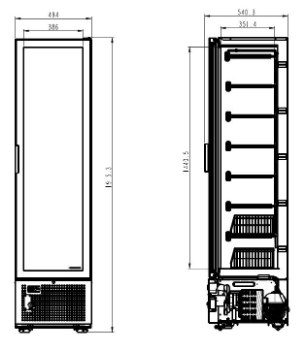 Preview: Tiefkühlschrank 1 Glastür 221L | Combisteel 7464.0050