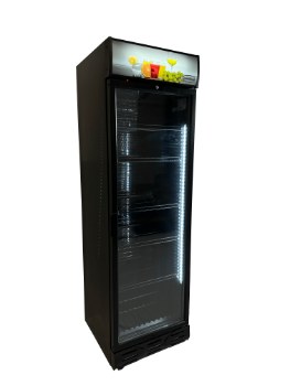 Preview: Kühlschrank 1 Glastür Schwarz Scharnieren Tür Linkerseite | Combisteel 7464.0093