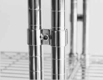 Preview: Satz mit 2 Chrom Halterungen Zum Verbinden Der Regale für 7530.0005-0010-0015-0020 | Combisteel 7530.9000