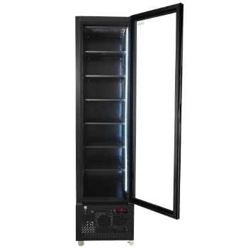 Preview: Tiefkühlschrank 1 Glastür Schwarz Nap-250F | Combisteel 7455.1930