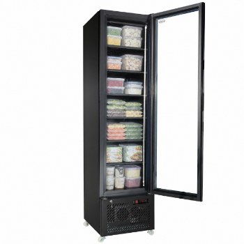 Preview: Tiefkühlschrank 1 Glastür Schwarz Nap-250F | Combisteel 7455.1930