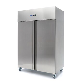 Preview: Maxima Kühlschrank · 1200 l · 6 Einstellbare Regale (2/1 GN) · Edelstahl · auf Rädern