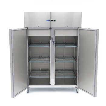 Preview: Maxima Kühlschrank · 1200 l · 6 Einstellbare Regale (2/1 GN) · Edelstahl · auf Rädern · 09400012