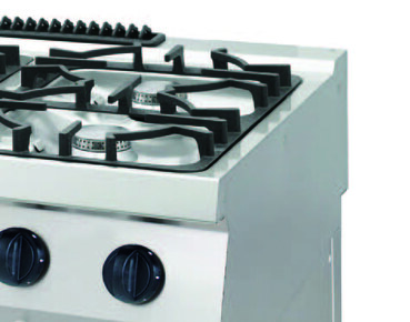 Preview: Maxima Heavy Duty Herd · 4 Brenner · Doppeleinheit · 70 cm Tief – 30 kW · Gas inkl. Elektroofen · 09396105