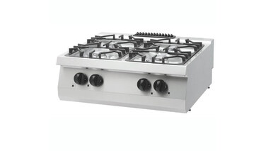 Preview: Maxima Heavy Duty Kochfeld · 4 Brenner · Doppeleinheit · 70 cm Tief · 30 kW · Gas