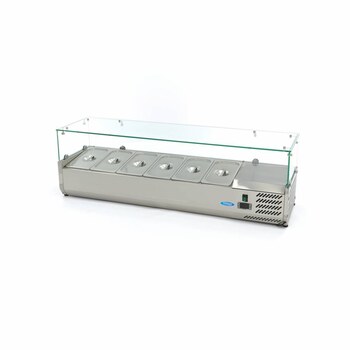 Preview: Maxima Aufsatzkühlvitrine · 140 cm · Passt 6 x 1/3 GN