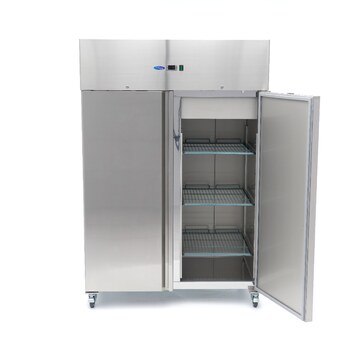 Preview: Maxima Kühlschrank · 1200 l · 6 Einstellbare Regale (2/1 GN) · Edelstahl · auf Rädern · 09400012