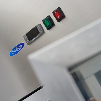 Preview: Maxima Kühlschrank · 1200 l · 6 Einstellbare Regale (2/1 GN) · Rostfreier Stahl · mit Glastür · 09400013
