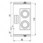 Mobile Preview: Glaskeramikkochfeld mit 2 Platten auf Unterbau mit Türen | Bedienung beidseitig B600xT1100xH870