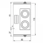 Preview: Glaskeramikkochfeld mit 2 Platten auf Unterbau mit Türen | Bedienung beidseitig B600xT1100xH870