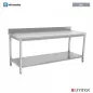 Preview: Arbeitstisch 700 mit Seitenwand 600x700xH850mm Edelstahl