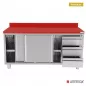 Preview: Polyethylen-Arbeitsschrank 2000x700mm Schiebetüren 3 Schubladen rechts