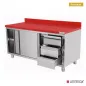 Preview: Polyethylen-Arbeitsschrank 2000x700mm Schiebetüren 3 Schubladen rechts