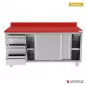 Preview: Polyethylen-Arbeitsschrank 1600x700mm mit Schiebetüren, 3 Schubladen