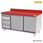 Preview: Polyethylen-Arbeitsschrank 1500x700x850mm Schiebetüren 3 Schubladen