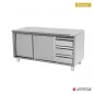 Preview: Arbeitsunterschrank 3 Schubladen ohne Aufkantung 1200x700x850mm