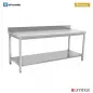 Preview: Arbeitstisch 700 mit Aufkantung und Grundboden 120x70x85cm Edelstahl