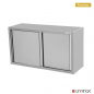 Preview: Wandhängeschrank Edelstahl 1400x400x660 mm mit Schiebetüren