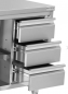 Preview: Arbeitsunterschrank 1600x600x850mm ohne Aufkantung, 3 Schubladen links