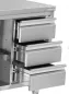 Preview: Arbeitsunterschrank 1600x600x850mm ohne Aufkantung, 3 Schubladen links