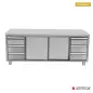 Preview: Arbeitsschrank mit Aufkantung 3+3 Schubladen 1800x700x850mm