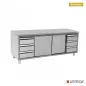 Preview: Arbeitsschrank mit Aufkantung 3+3 Schubladen 1800x700x850mm