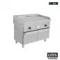 Preview: Gas-Bratplatten 650 SERIES glatt Edelstahl mit Röhrenbrenner
