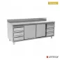 Preview: Arbeitsschrank mit Aufkantung 3+3 Schubladen 1800x700x850mm