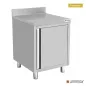 Preview: Arbeitsschrank 600mm Edelstahl 1 Tür 500x600xH850mm robust