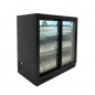 Preview: Barkühler Schwarz LED 2 Schiebetüren 198 Liter 900x500x900 mm