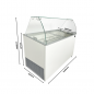 Preview: Speiseisvitrine Tenerife Weiß 10x5 Liter 454 Liter 1439x727x1229 mm