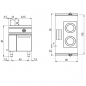 Preview: Induktionskochfeld mit 2 Platten auf Unterbau mit Türen | Bedienung beidseitig