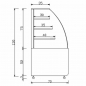 Preview: MG Hofmann Kuchenvitrine 130 cm breit | Umluftkühlung | Anti Beschlag Glas | Bordeaux-​Schwarz