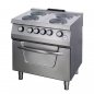 Preview: Schwerer Herd 4 Brenner Doppelgerät 70 cm tief mit Backofen elektrisch - Gastrohot
