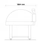 Mobile Preview: Holz Pizzaofen Pavesi JOY 130TW | Backfläche rotierend | 10 bis 12 Pizzen | B2150 x T1864 x H1900 mm