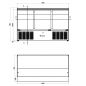 Preview: Saladette mit 3 Türen | GN 1/1 und Deckel 12x GN 1/3 | B1365 x T700 x H883 mm