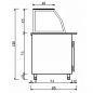 Preview: Salattheke (Dönertheke) mit Kassentisch | 4 x 1/1 GN | B2000 xT850 x H1300 mm | Weiß-Schwarz