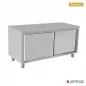 Preview: Arbeitsschrank Edelstahl 1600x600 mm, 2 Schiebetüren, 500 kg Tragkraft