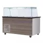 Preview: Kalte Theke, 4x GN1/1, Granit Star Galaxy schwarz, 153x82x85.5 Glasaufbau Klarglas mit Zwischenablage, H=496mm