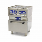 Preview: Gewerblicher Elektroherd mit 4 Brennern und Backofen - 60cm Tiefe