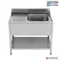 Preview: Arbeitstisch 1 Schale rechts 1400x700x850mm Edelstahl Gastronomie