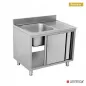 Preview: Spülenunterschrank 1 Schale links 140x70x85cm Edelstahl Gastronomie