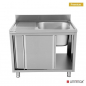 Preview: Spülenunterschrank 1 Schüssel rechts 120x70x85cm Gastronomie