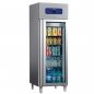 Mobile Preview: Tiefkühlschrank 400 Liter aus Edelstahl mit Glastür | -10°/-18°C