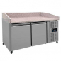 Preview: Pizza Theke 2 Türen 151x80x100cm 390L Edelstahl Automatik
