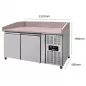Preview: Pizza Theke 2 Türen 151x80x100cm 390L Edelstahl Automatik