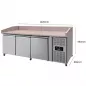 Preview: Pizza Kühltisch 3 Türen 202x80x100cm 580L Edelstahl Umluft